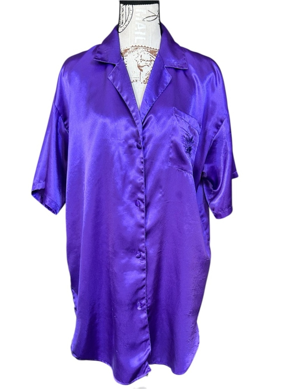 Vintage J.O. Intimates Royal Purple Women’s Button Nightshirt Small